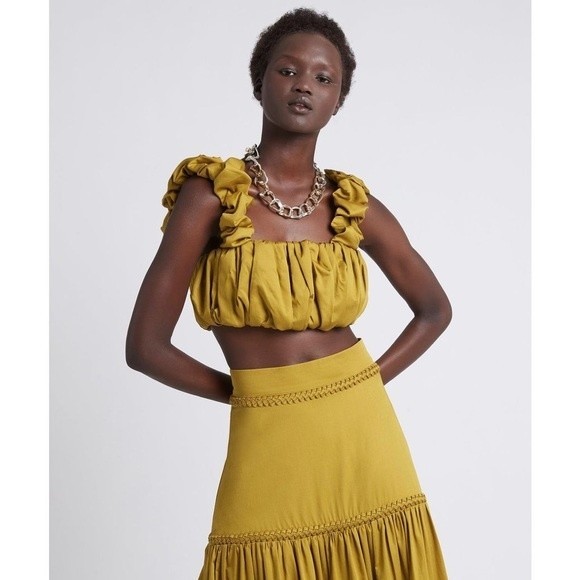 Aje. NWT Women's Green Medina Ruched Cropped Top Green Size 6 - Picture 7 of 10